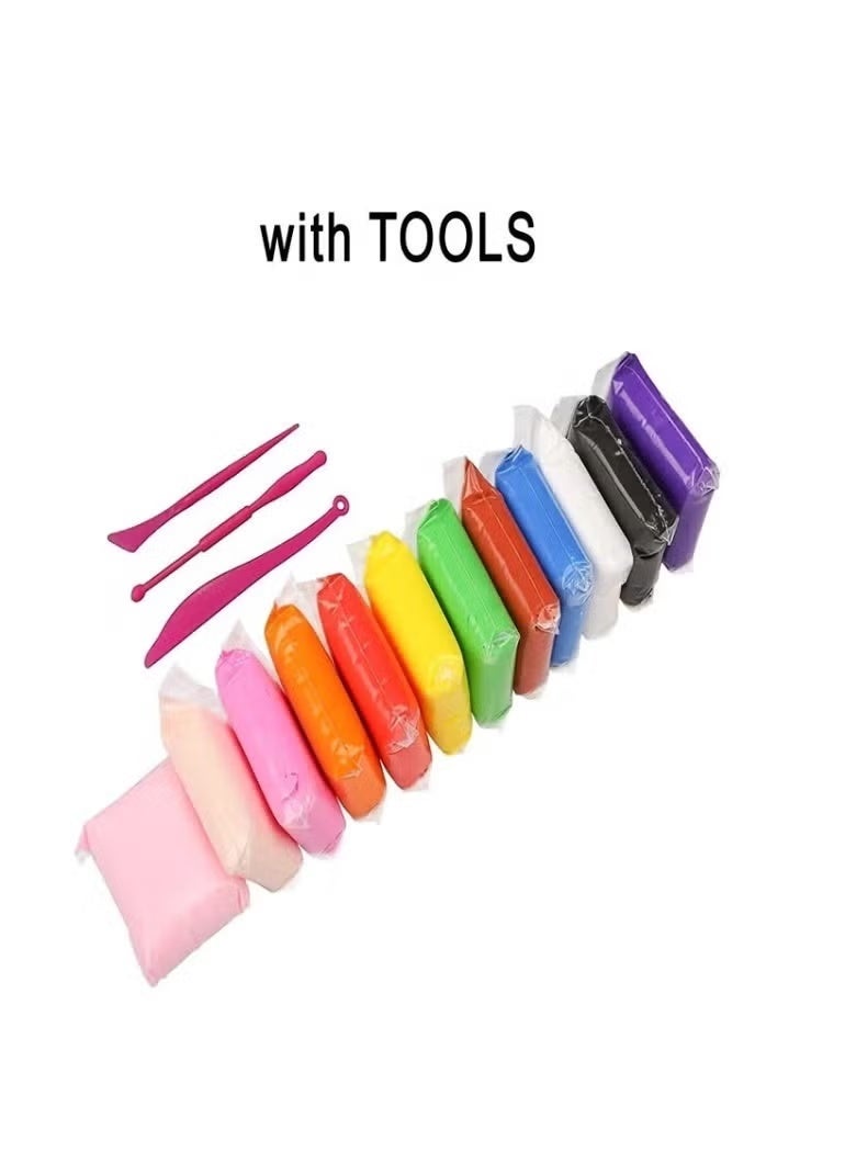 صلصال اطفال زغبي منفوش ومتنوع مكونة من 12 قطعة